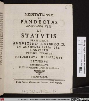De Statvtis