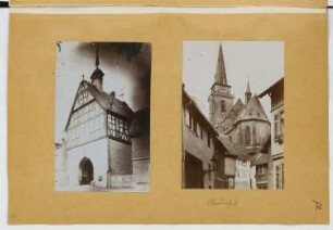 Altes Rathaus, Oberursel. St. Ursula, Oberursel: Ansichten (aus: Skizzen- und Fotoalbum 23)