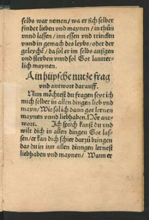 Ain hüpsche nutze frag und antwort darauff.