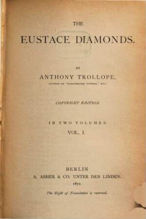 The Eustace Diamonds. 1