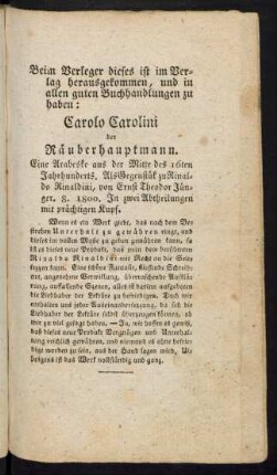 Beim Verleger dieses ist im Verlag herausgekommen, und in allen guten Buchhandlungen zu haben: