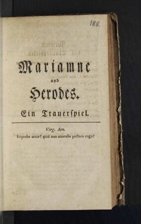 Mariamne und Herodes.