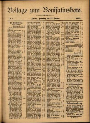 Zweite Ausgabe vom Sonntag, den 22. Januar 1899.
