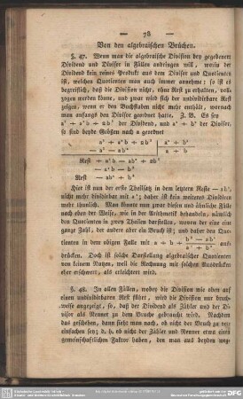 Von den algebraischen Brüchen