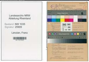 Entnazifizierung Franz Lenzian , geb. 09.09.1895 (Feuerwehrmann)