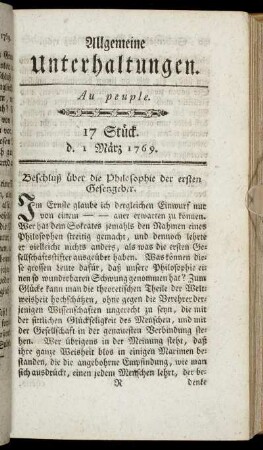 17 Stück. d. 1. März 1769.