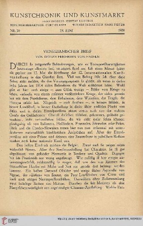 Neue Folge 31 = Jahrgang 55: Venezianischer Brief