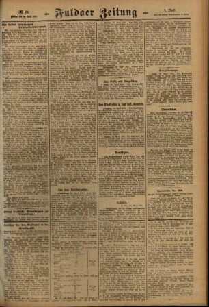 Zweite Ausgabe vom Freitag, den 30. April 1915.