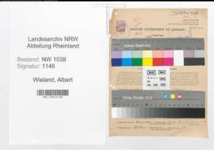Entnazifizierung Albert Wieland , geb. 18.07.1901 (Lehrer)