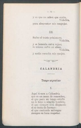 Calandria : Tango argentino