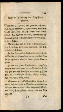 Von der Ableitung der Englischen Wörter.