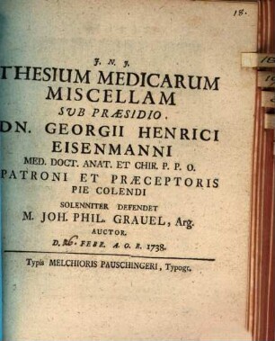 Thesium Medicarum Miscellam