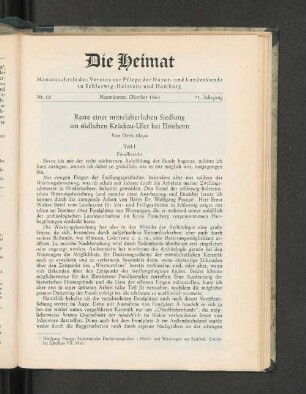 Nr. 10. Neumünster, Oktober 1964. 71. Jahrgang.