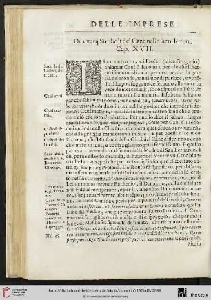 Cap. XVII. Dei varii Simboli del Cane nelle sacre lettere