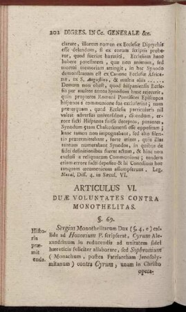 Articulus VI. Duæ Voluntates Contra Monothelitas.