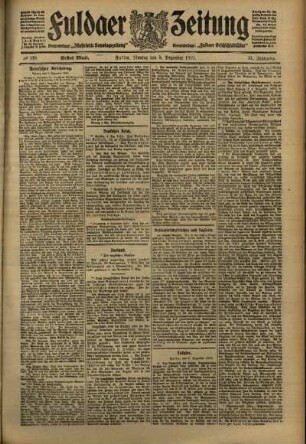 Erste Ausgabe vom Montag, den 05. Dezember 1910.