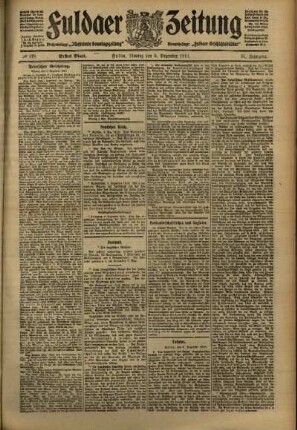 Erste Ausgabe vom Montag, den 05. Dezember 1910.