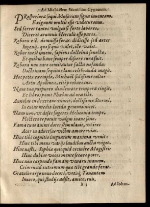 Ad Michaelem Sturmium Cygnaeum.