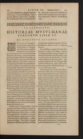 Historiae Musulmanae Turcorum Liber XV. De Muhanete Secundo.