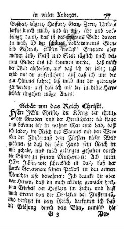 Gebätt um das Reich Christi.