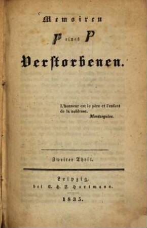 Memoiren eines Verstorbenen, 2. - 220 S.