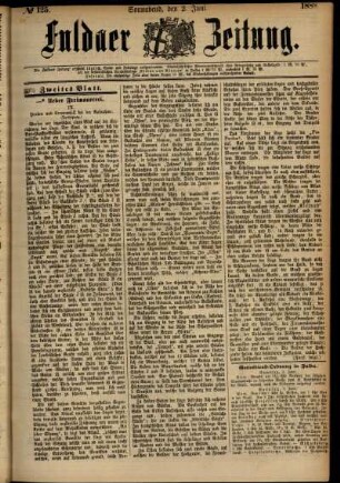 Zweite Ausgabe vom Samstag, den 02. Juni 1888.