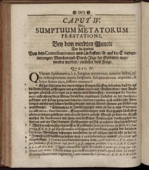 Caput IV. De Sumptuum Metatorum Praestatione
