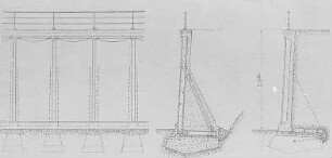Betonstützmauer von 5 Meter Höhe, Schema : Technikgeschichte | Industrie und Technik | Beton (Betonbauten)