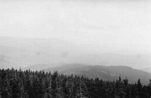 Das Künische Gebirge : Blick vom Zwecheck (1333 m) nach Westen über das Künische Gebirge an der Grenze zwischen Bayern und Böhmen