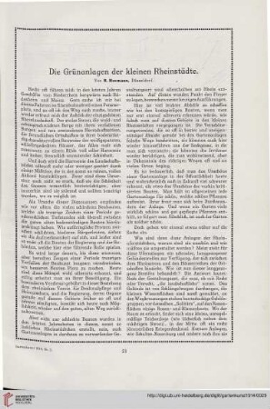 27: Die Grünanlagen der kleinen Rheinstädte