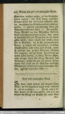 Drei und zwanzigster Brief