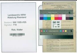 Entnazifizierung Walter Rick , geb. 13.03.1906 (Postbeamter)
