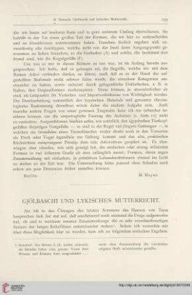 Gjölbaschi und lykisches Mutterrecht