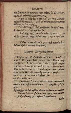 Sextum Argumentum