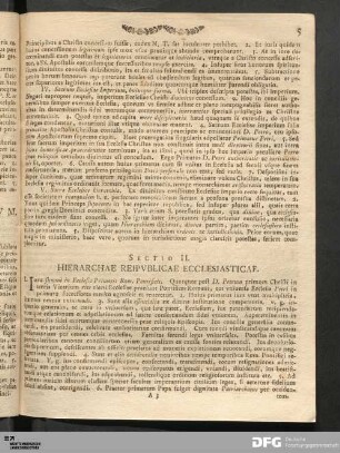 Sectio II. Hierarchae Reipvblicae Ecclesiasticae.