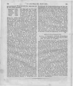 Biblische Erinnerungen zu frommer Erhebung für jeden Tag im Jahre 1831. Leipzig: Liebeskind 1831