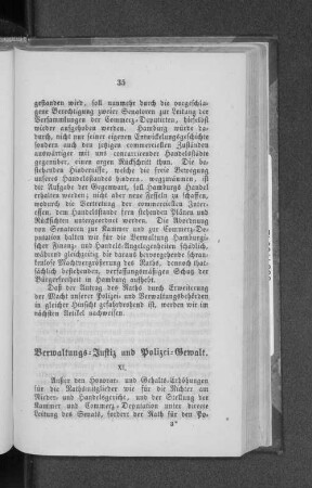 XI. Verwaltungs-Justiz und Polizei-Gewalt.