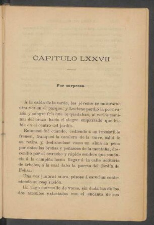 Capítulo LXXVII - Por sorpresa.
