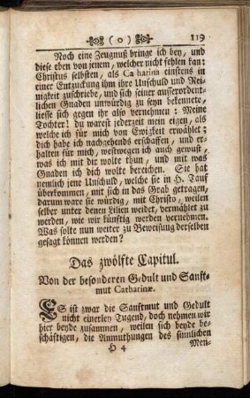 Das zwölfte Capitul. Von der besonderen Gedult und Sanftmut Catharinæ.