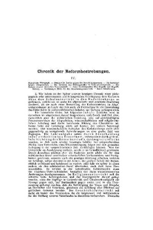 Chronik der Reformbestrebungen : IV.