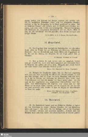 VI. Orgelspiel