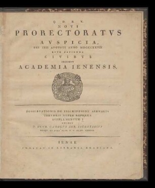 Dissertationis de inscriptione arenaria Treveris nuper reperta / Supplementum I