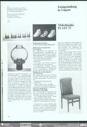 Möbelfamilie PLATZ 75 : Formgestaltung in Ungarn