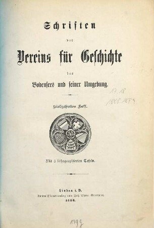 Schriften des Vereins für Geschichte des Bodensees und seiner Umgebung. 17. 1888