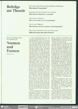 Normen und Formen : Beiträge zur Theorie