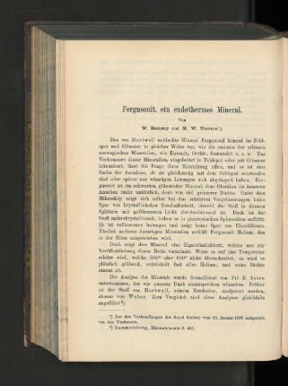 Fergusonit, ein endothermes Mineral.