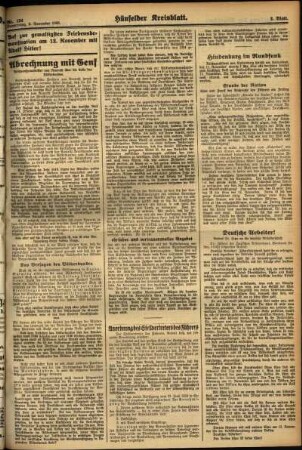 Zweite Ausgabe vom Donnerstag, den 09. November 1933.