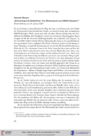 Erinnerung und Gedächtnis : von Mnemosyne zum NMDA-Rezeptor