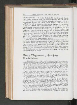 Georg Wegemann / Die Seen Nordelbiens