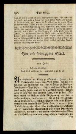 Vier und siebenzigstes Stück